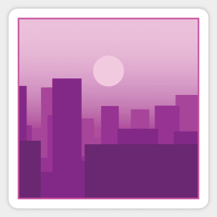 City view cute illustration Sticker